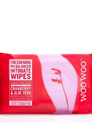 WooWoo Cranberry Intimate Wipes x 20