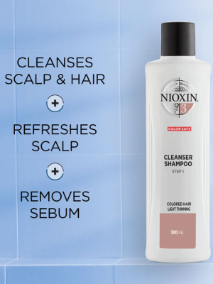 NIOXIN 3-Part System 3 Cleanser Shampoo for Coloured Hair with Light Thinning 1000ml