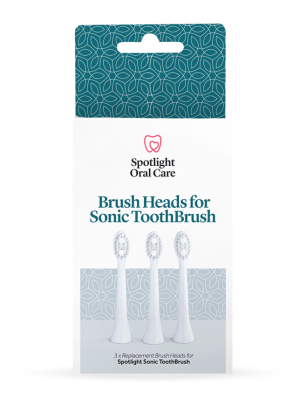 Spotlight Oral Care Sonic Toothbrush Replacement Heads x 3