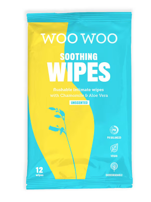 WooWoo Soothe It! Chamomile & Aloe Vera Intimate Wipes 12 pack