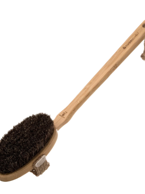 Hydréa London Bamboo Bath Brush With Mane and Cactus Bristle