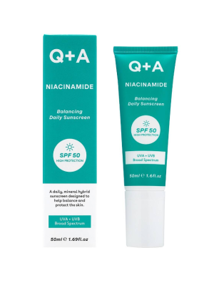 Q+A Niacinamide SPF50 Balancing Facial Sunscreen 50ml