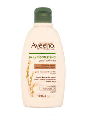 Aveeno Daily Moisturising Yogurt Body Wash Vanilla & Oat Scented Normal to Dry Skin 300ml