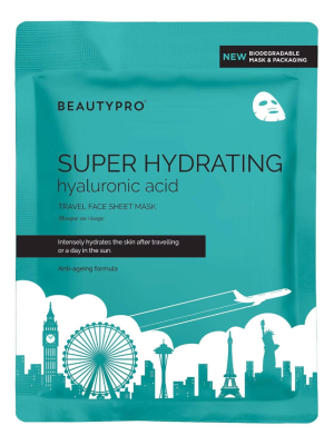 BEAUTYPRO Super Hydrating Hyaluronic Acid Travel Face Sheet Mask 22ml