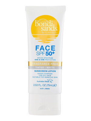 BONDI SANDS  Spf 50+ Fragrance Free Matte Tinted Face Lotion 75ml