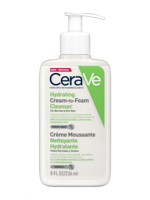 CeraVe Hydrating Cream-to-Foam Cleanser with Amino Acids for Normal to Dry Skin 236ml