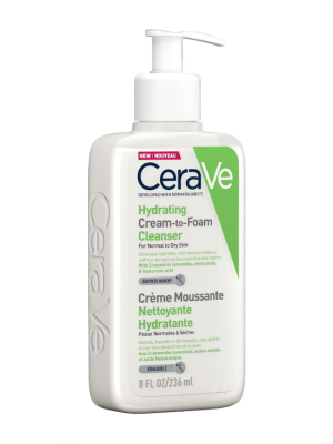 CeraVe Hydrating Cream-to-Foam Cleanser with Amino Acids for Normal to Dry Skin 236ml