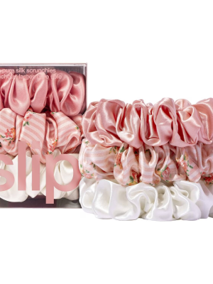 SLIP Pure Silk Large Scrunchies – Petal 3 pieces