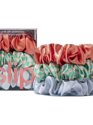 SLIP 3 slip pure silk large scrunchies sea mist