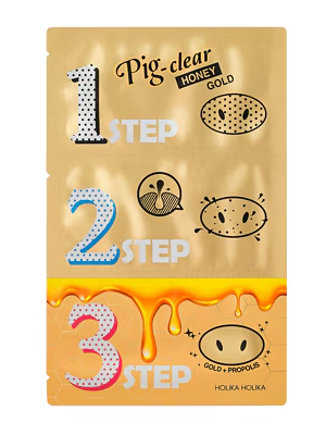 Holika Holika Pig Nose Clear Black Head 3-Step Kit (Honey Gold) 8g