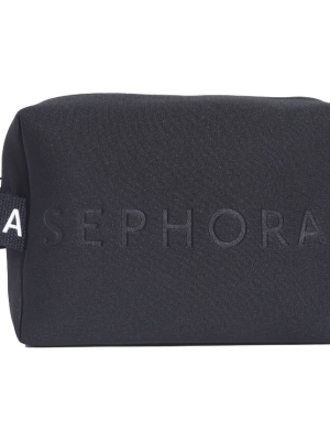 Black Neoprene Beauty Bag with Handle