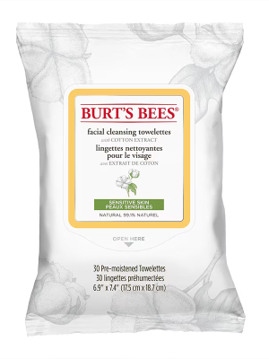 Burt’s Bees® Sensitive Facial Cleansing Towelettes with Cotton Extract 30 Pack